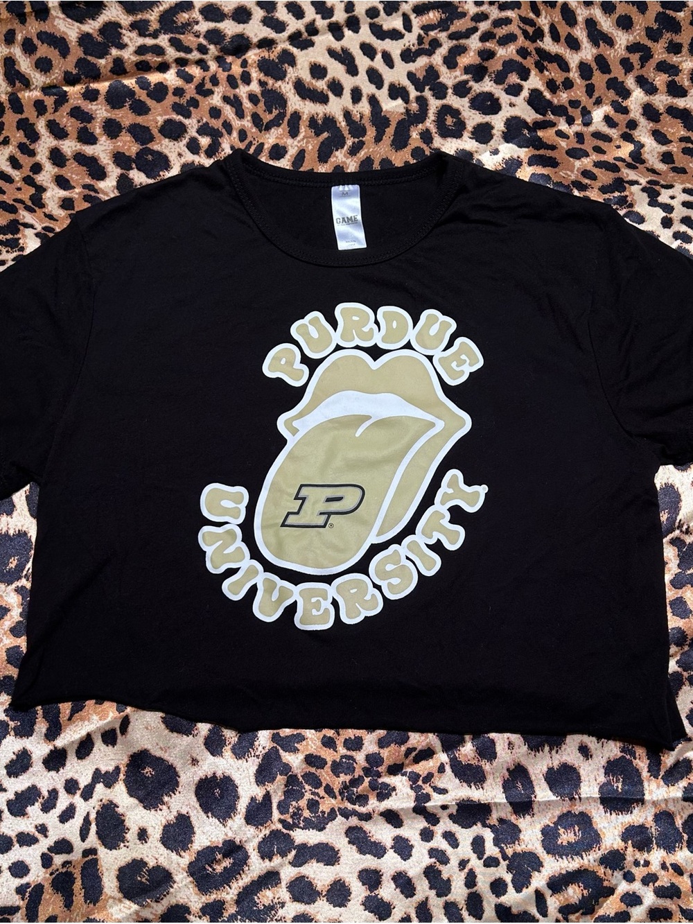 Purdue University Black Cropped Graphic Tee *see description*